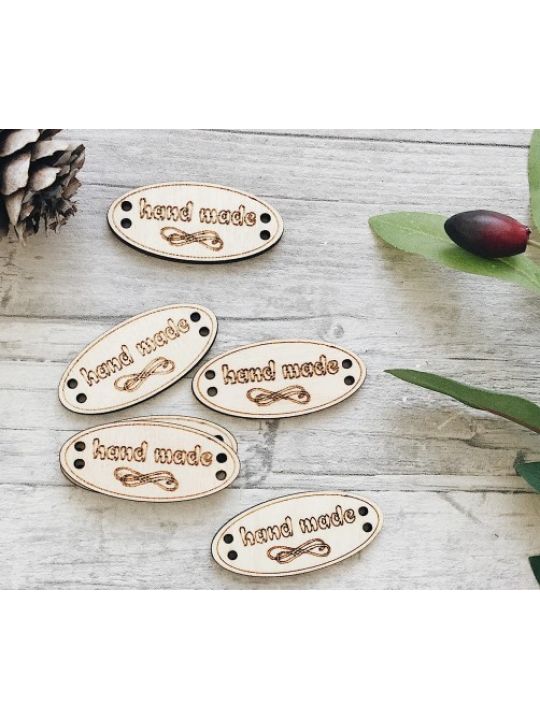Бирка из дерева «Hand made» 2x5 см