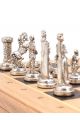 Шахматы «Средние века» фигуры метал, ларец стаунтон дуб 40 см