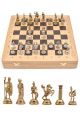 Шахматы «Римская империя-2» фигуры метал, ларец классический дуб 40 см