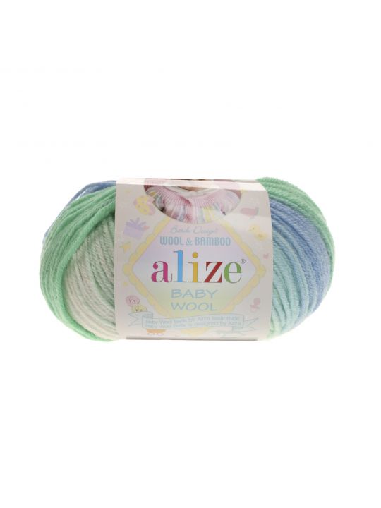 Пряжа секционного крашения  для ручного вязания Alize «Baby wool batik-4389» 175 метров, 50 гр 