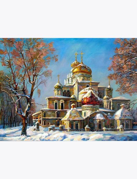Алмазная мозаика «Воскресенский собор» 40x30 см, 30 цветов