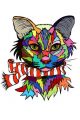 Деревянный фигурный пазл "Кот" в мешочке