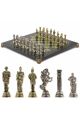 Шахматы металлические с каменной доской «Римские легионеры» 32х32 см