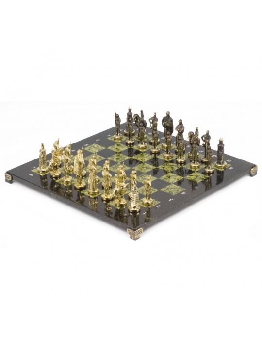 Шахматы металлические с каменной доской «Русские» 40х40 см