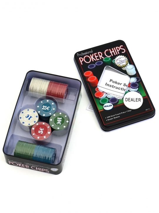 Фишки для покера «Holdem» 100 штук с номиналом пластик