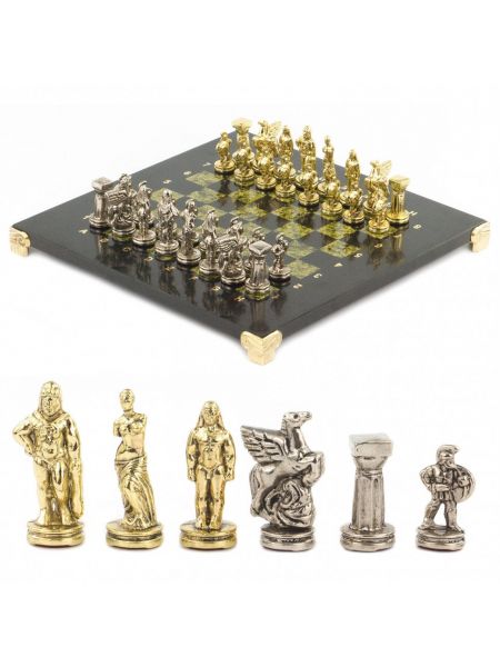 Шахматы металлические с каменной доской «Спартанцы» 28х28 см