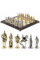 Шахматы металлические с каменной доской «Русь» 40х40 см