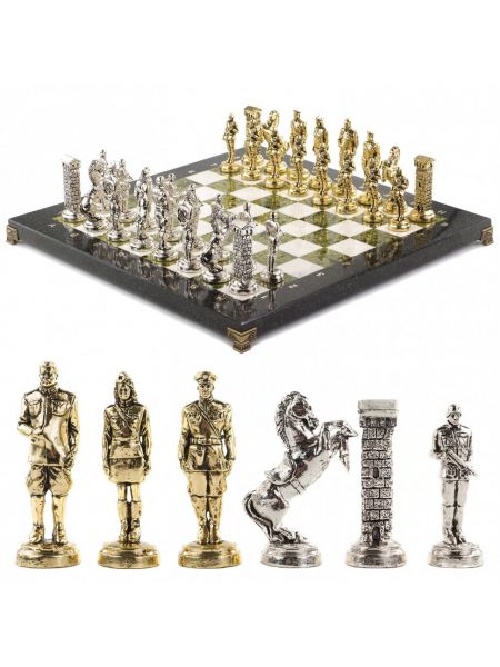 Шахматы металлические с каменной доской «Великая Отечественная война» 44х44 см
