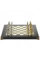Шахматы металлические с каменной доской «Греко-Римская война» 32х32 см