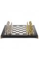 Шахматы металлические с каменной доской «Средневековые рыцари» 44х44 см