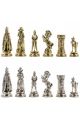 Шахматы металлические с каменной доской «Средневековые рыцари» 44х44 см