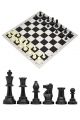 Шахматы «Турнирные-Люкс» черно-белая виниловая доска 43x43 см
