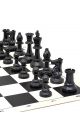 Шахматы «Турнирные-Люкс» черно-белая виниловая доска 35x35 см