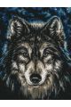 Алмазная мозаика без подрамника «Волк» 130x100 см, 29 цветов