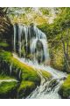 Алмазная мозаика без подрамника «Водопад в Лесу» 90x70 см, 30 цветов