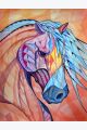 Алмазная мозаика без подрамника «Конь Абстракция» 40x30 см, 30 цветов