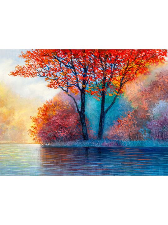 Алмазная мозаика без подрамника «Красная Осень» 40x30 см