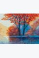 Алмазная мозаика без подрамника «Красная Осень» 50x40 см, 30 цветов