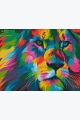 Алмазная мозаика без подрамника «Лев в Красках» 90x70 см, 30 цветов