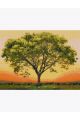Алмазная мозаика без подрамника «Дерево в Лучах Заката» 70x50 см, 30 цветов