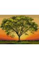 Алмазная мозаика без подрамника «Дерево в Лучах Заката» 90x70 см, 29 цветов