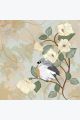 Алмазная мозаика без подрамника «Птица на Цветке» 100x100 см, 30 цветов