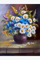 Алмазная мозаика без подрамника «Полевые Цветы в Вазе» 40x30 см, 40 цветов