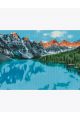 Алмазная мозаика без подрамника «Горная Река на Закате» 90x70 см, 40 цветов