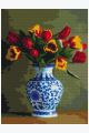 Алмазная мозаика без подрамника «Тюльпаны Натюрморт» 40x30 см, 30 цветов