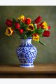 Алмазная мозаика без подрамника «Тюльпаны Натюрморт» 40x30 см, 30 цветов