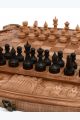 Нарды, шахматы, шашки «Рыцарские» резные из бука 54x54 см