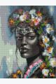 Алмазная мозаика без подрамника «Африканская Женщина» 40x30 см, 30 цветов