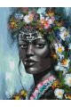 Алмазная мозаика без подрамника «Африканская Женщина» 90x70 см, 30 цветов