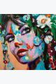 Алмазная мозаика без подрамника «Девушка в Красках» 90x90 см, 30 цветов
