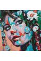 Алмазная мозаика без подрамника «Девушка в Красках» 70x70 см, 28 цветов