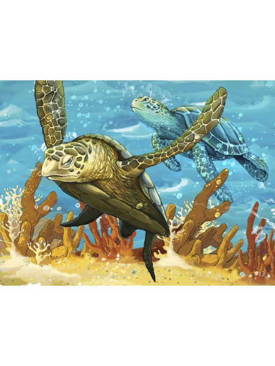 Картина интерьерная «Морские черепахи» холст 50 x 40