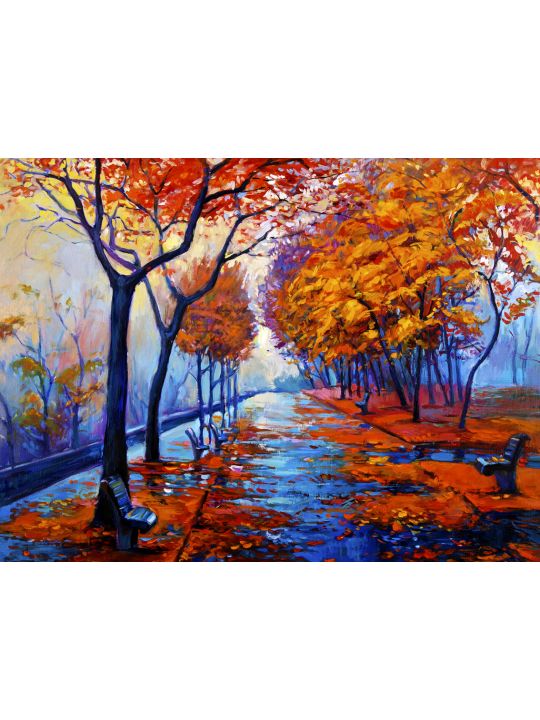 Картина интерьерная интерьерная «Аллея Осенью» холст 40 x 30 см