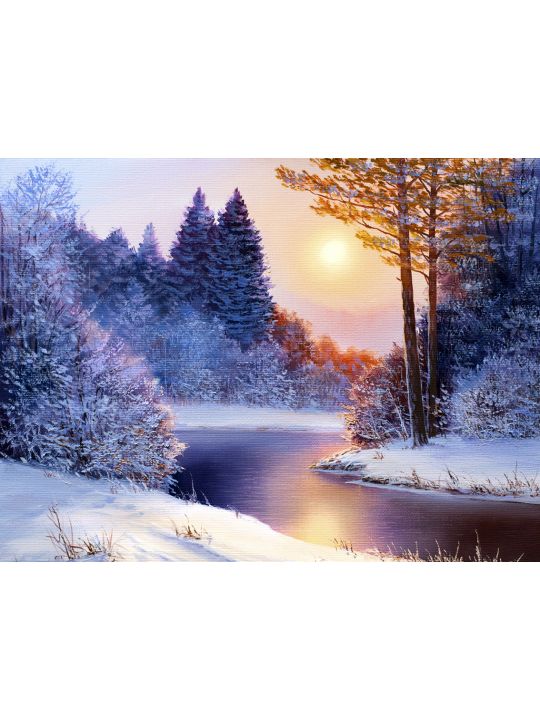 Картина интерьерная «Зима в Лесу» холст 40 x 30 см