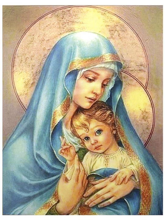 Алмазная мозаика на подрамнике «Пресвятая Богородица с Младенцем» икона