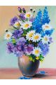 Алмазная мозаика без подрамника «Цветочный Набор» 40x30 см, 30 цветов