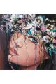 Алмазная мозаика без подрамника «Девушка с Венком» 50x50 см, 30 цветов
