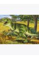 Алмазная мозаика без подрамника «Зеленый динозавр» 40x30 см, 30 цветов