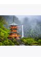 Алмазная мозаика без подрамника «Японская пагода» 40x30 см, 31 цветов