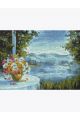 Алмазная мозаика без подрамника «Букет Цветов на Столе» 40x30 см, 30 цветов
