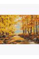 Алмазная мозаика без подрамника «Осенний лесной ручей» 50x40 см, 30 цветов