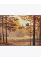 Алмазная мозаика без подрамника «Осенний лес» 50x40 см, 29 цветов