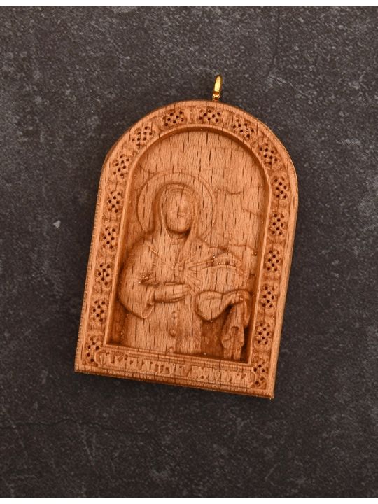 Икона карманная резная из дерева «Святая Матрона Московская»