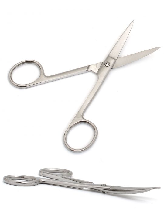 Ножницы изогнутые с двумя острыми концами, длина лезвия 4,5 см