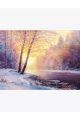 Алмазная мозаика без подрамника «Холодный весенний рассвет» 50x40 см, 30 цветов