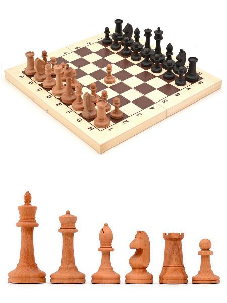 Шахматы «Купеческие» фигуры большие из бука 45x45 см